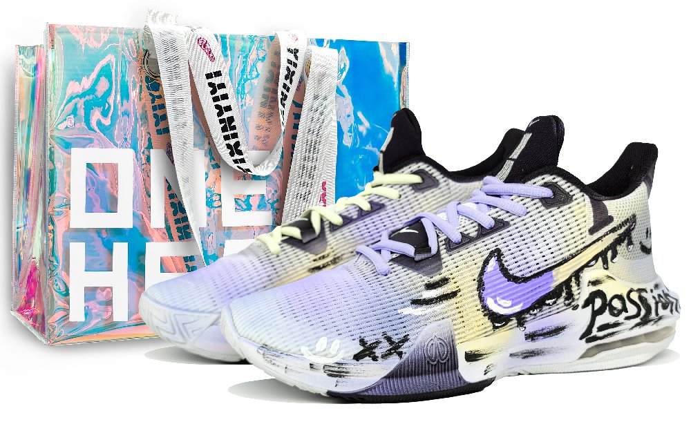 Nike Air Max Impact 3 Anti Slip Wear Resistant Low Top Basketball Shoes Men's Purple Yellow
