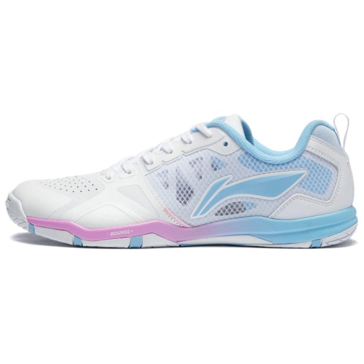 LiNing Cushioning Abrasion Resistant Functionality Low Top Table Tennis Shoes Unisex White Blue
