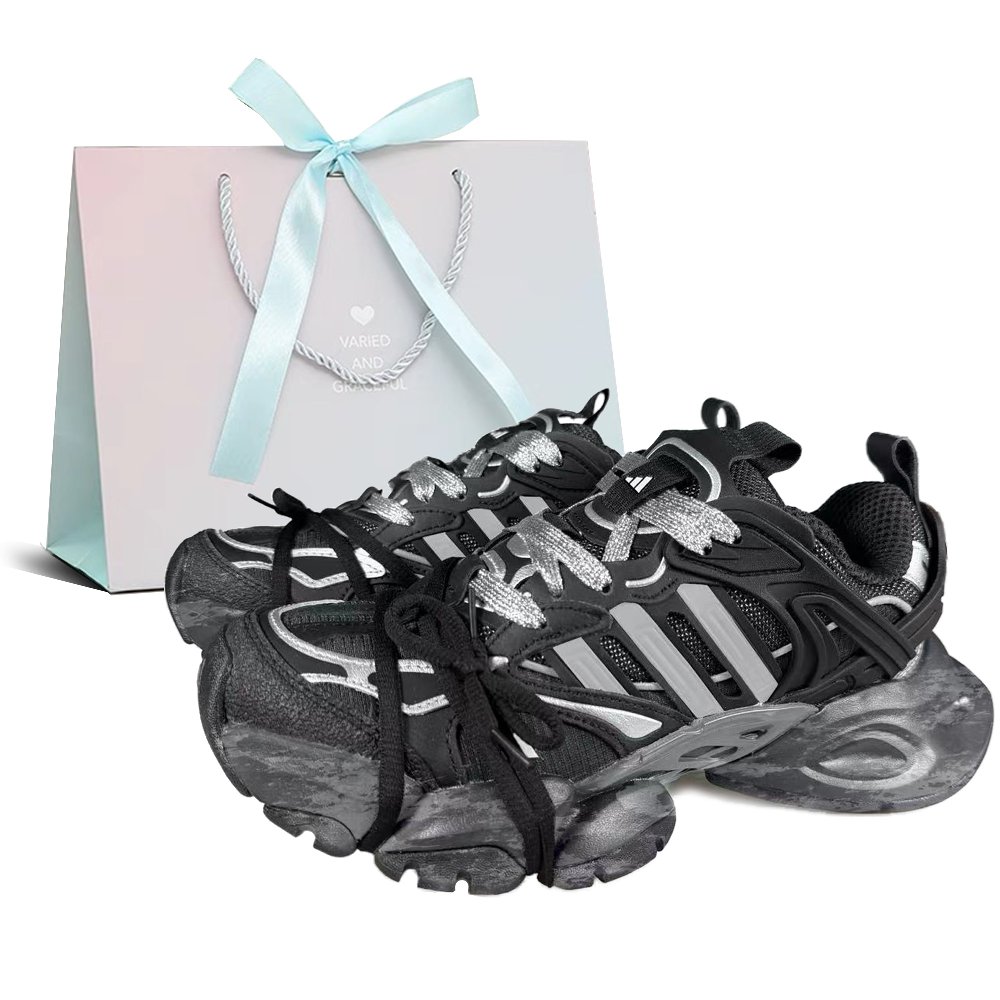 Adidas VENTO XLG DELUXE Cushioning Height Increase Low Top Running Shoes Unisex Distressed Gray