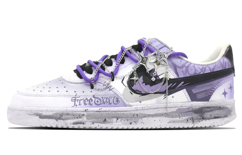 Nike Court Vision 1 SSS Manufactured Gothic Freedom Low-Top Skateboard Shoes Men's Gray Purple White