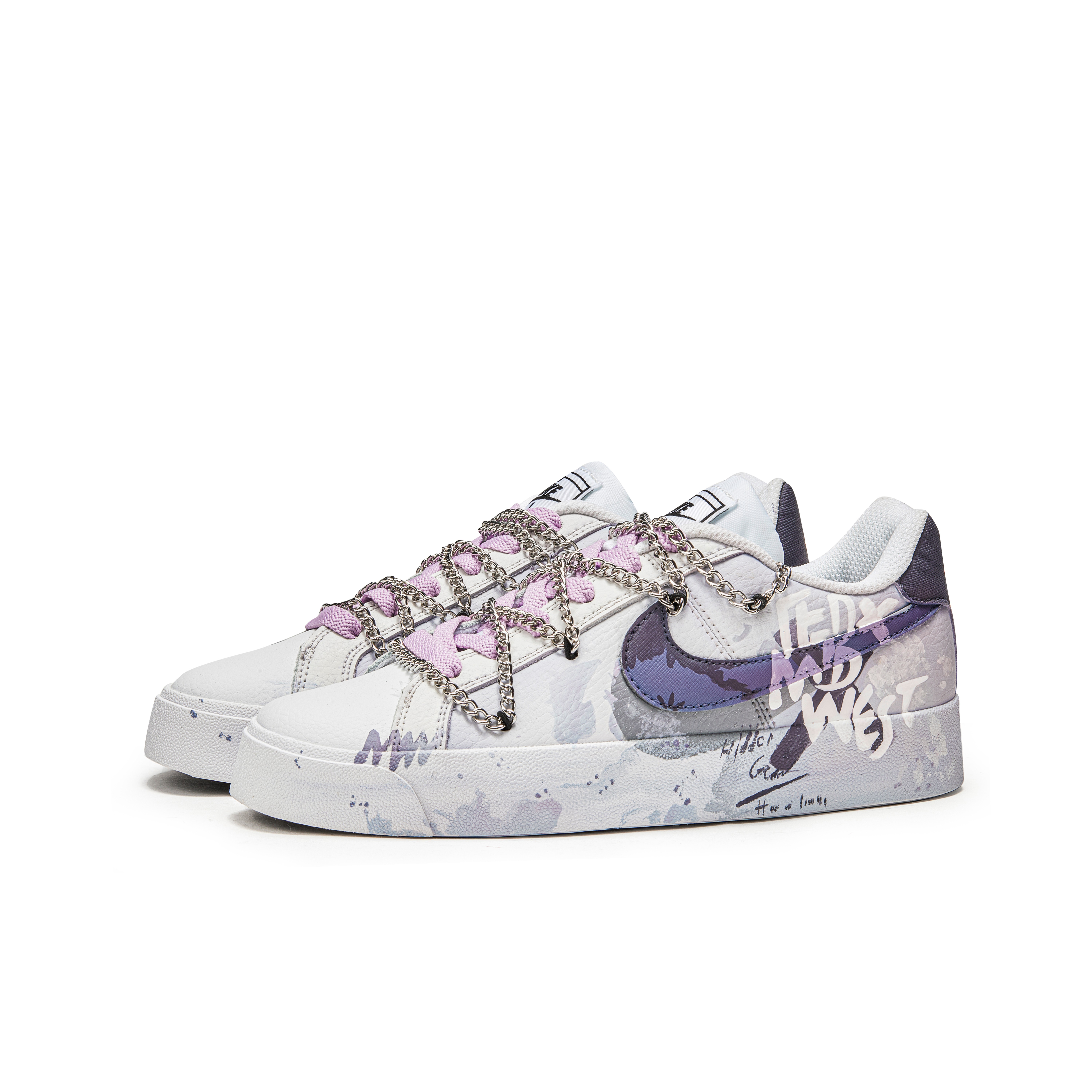 Nike Court Royale Anti-Slip Wear-Resistant Low-Top Skateboard Shoes Unisex White Purple купить в интернет-магазине Yoocart с быстрой доставкой по России.