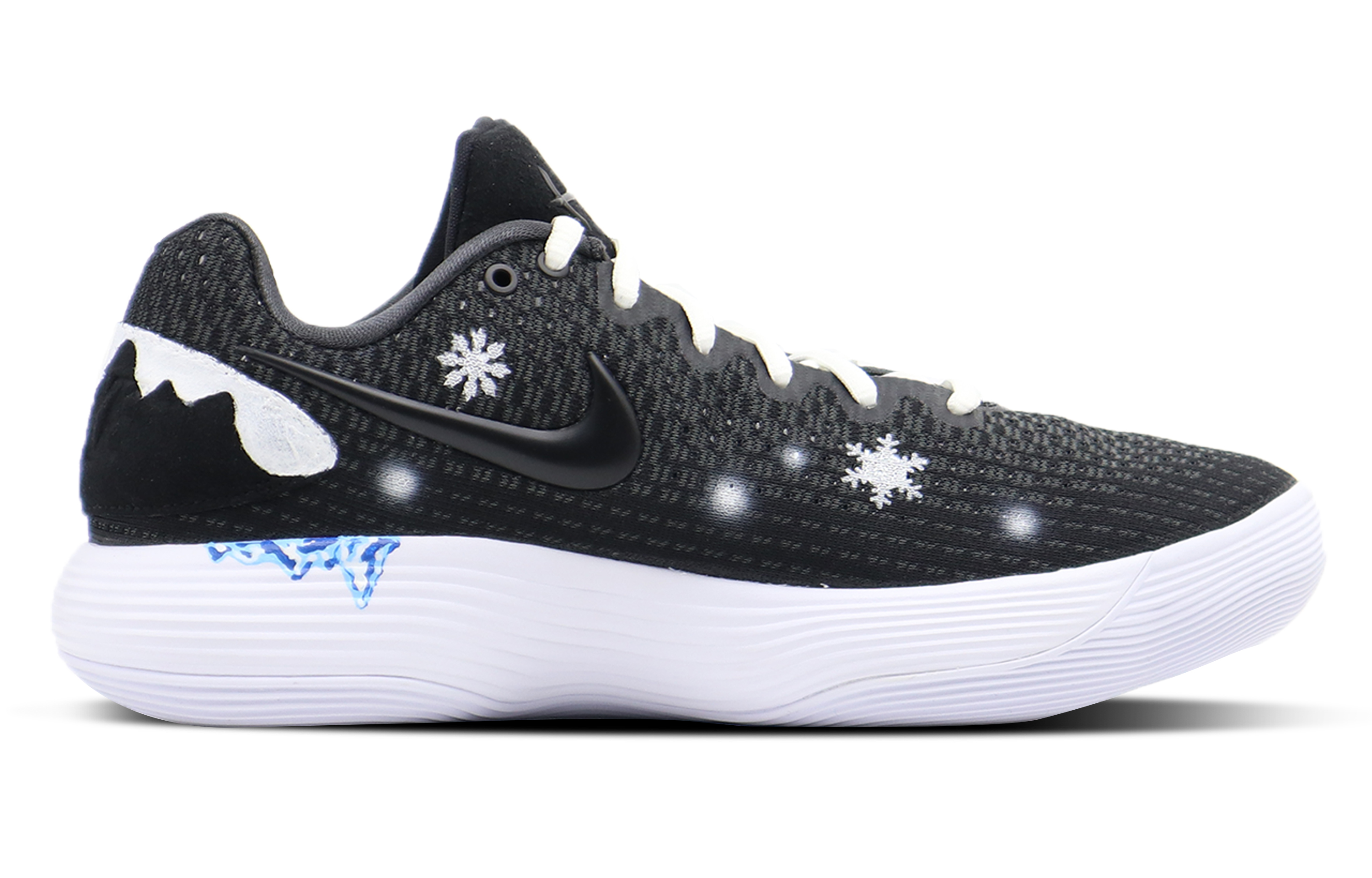 Nike Hyperdunk 2017 Cushioning, Slip Resistant, Abrasion Resistant Coverage Low Top Basketball Shoes Men's Black Blue