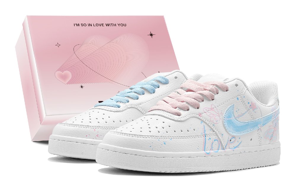 Nike Court Vision Low Skateboard Shoes Women's Low Top Pink