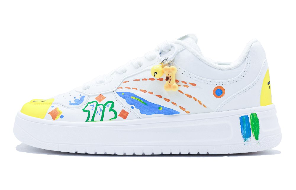 Anta Abrasion Resistant Lightweight Slip Resistant Low Top Skateboard Shoes Women's White