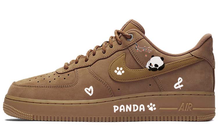 Nike Air Force 1 Plum Tarepanda Laid-Back Giant Panda Classic Vintage Low-Top Skateboard Shoes Unisex Wheat