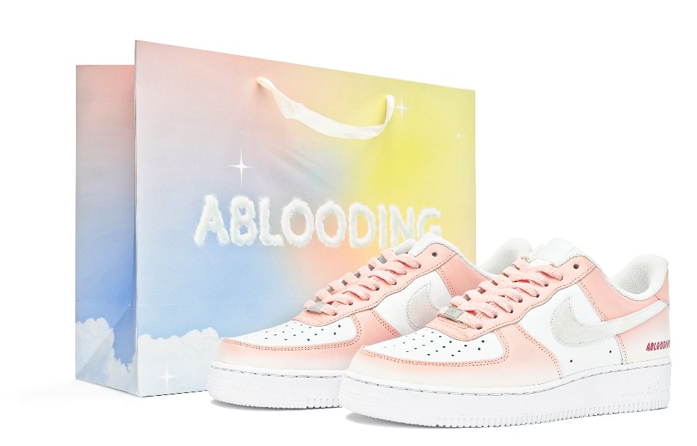 Nike Air Force 1 Low ABLOODING Simple Collection Low-Top Skateboard Shoes Men's Pink White
