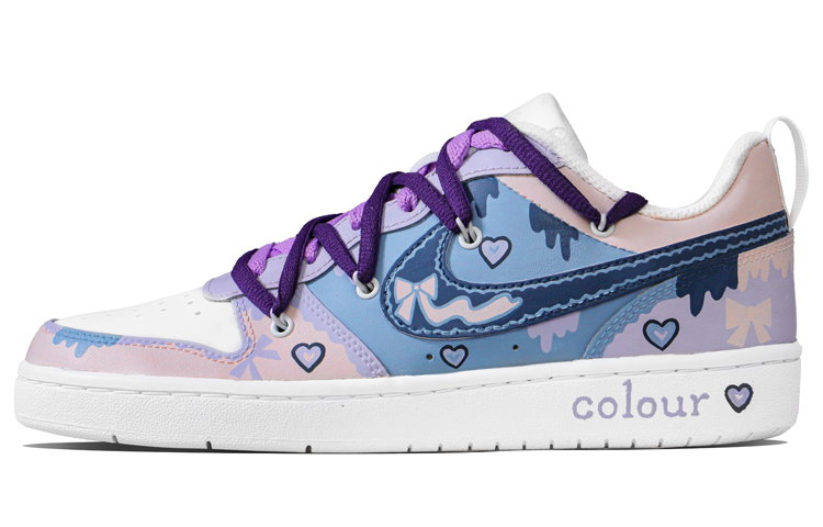 Nike Court Borough Low 2 Low-Top Skateboard Shoes GS Pink Purple
