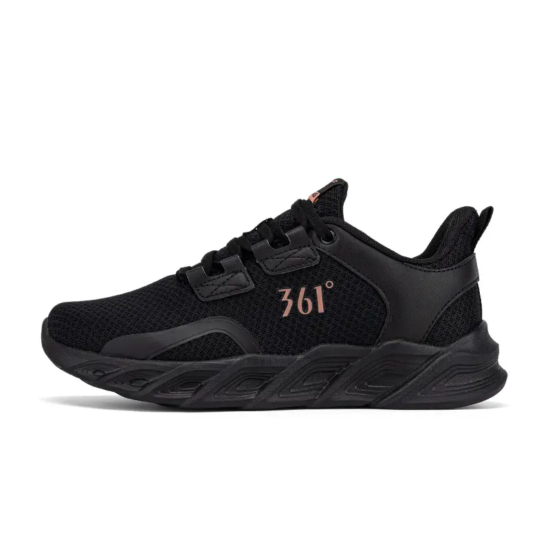 361° Abrasion Resistant Breathable Balance Low top Casual Running Shoes Women's Obsidian Black Rose Gold