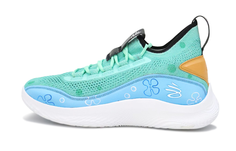 Under Armour Curry 8 Curry Octopus Green Anti-Slip Wear-Resistant Mid-Top Basketball Shoes Unisex Green