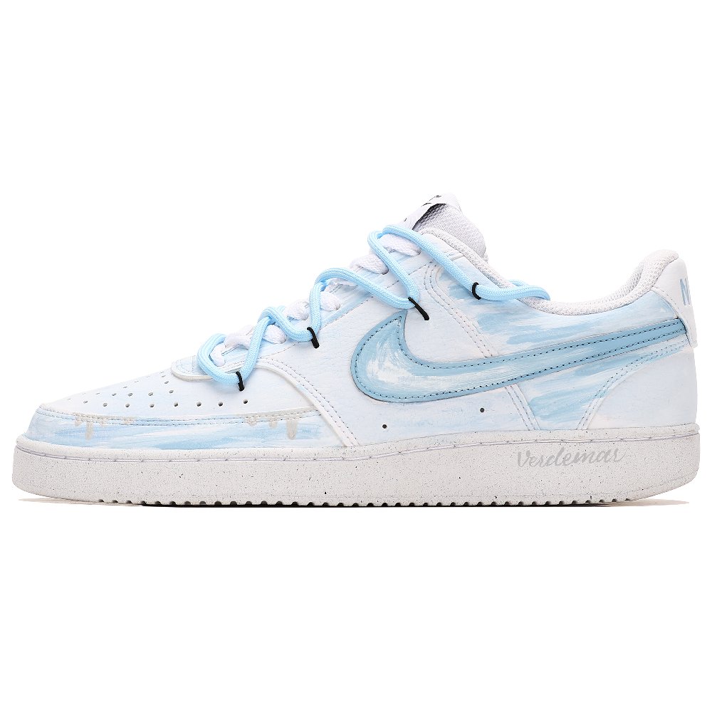 Nike Court Vision 1 Shock Absorbers Low Top Skateboard Shoes Men's Blue White