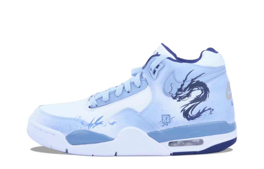 Nike Flight Legacy Vintage Basketball Shoes Men's Mid top Blue/White/Black