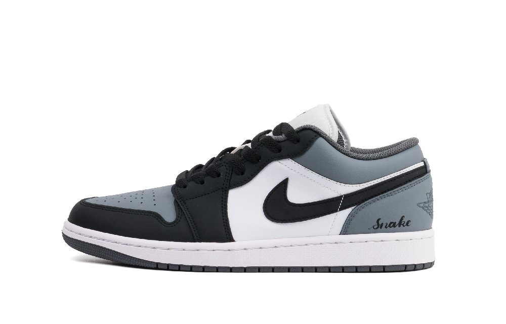 Jordan Air Jordan 1 Abrasion Resistant Low Top Vintage Basketball Shoes Unisex Black Gray