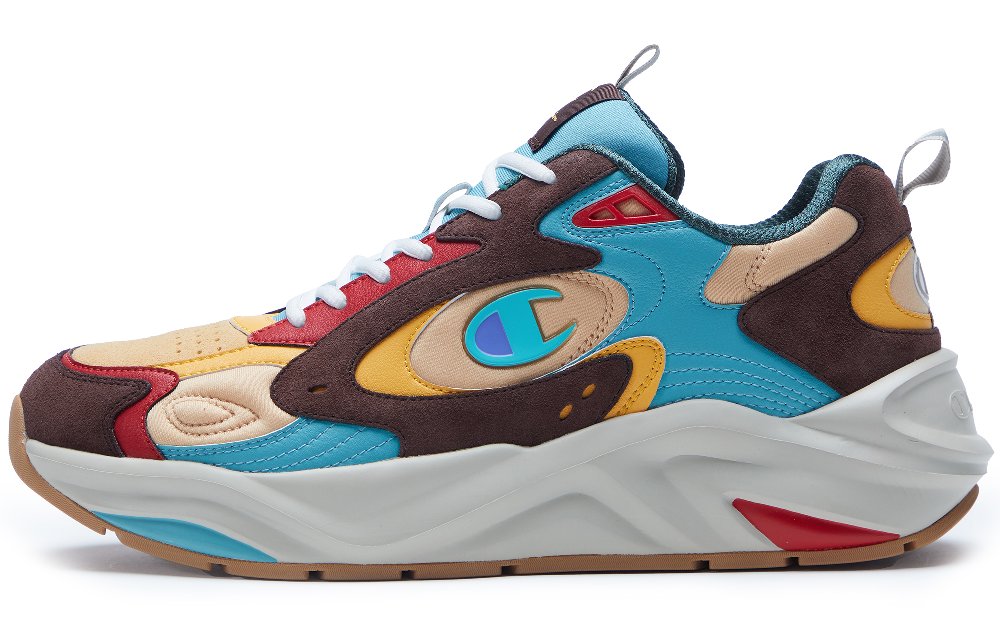 Champion Retro Sports Chunky Sneakers Men Low-Top Yellow Brown