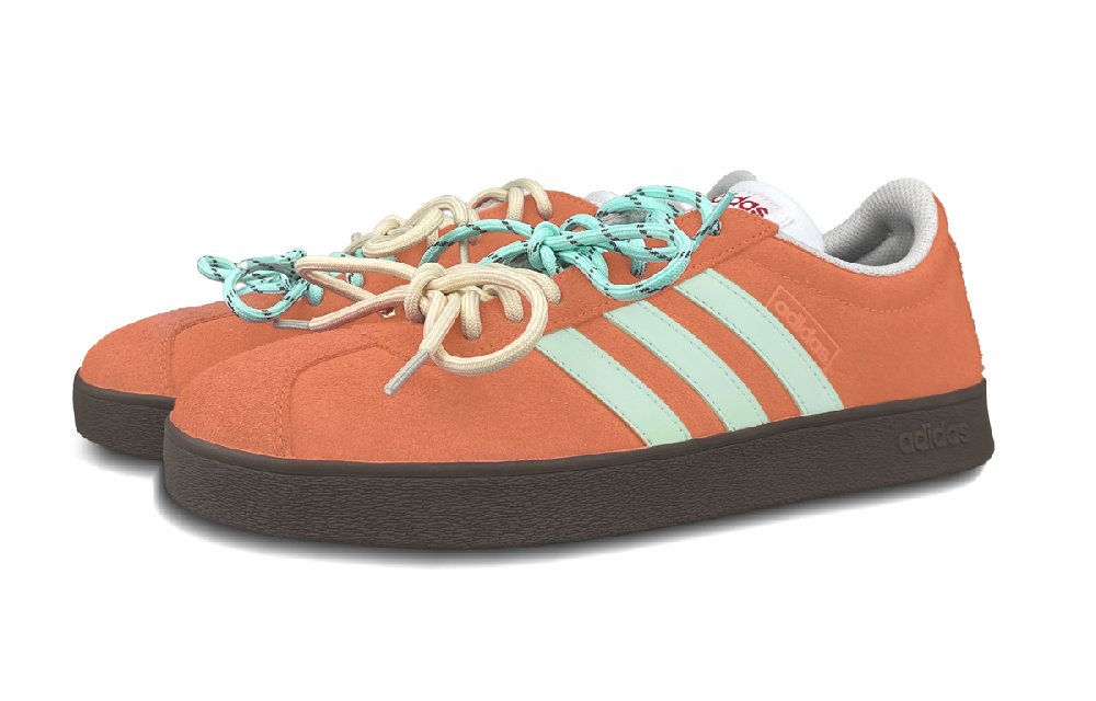 Adidas Neo VL Court Lifestyle Slip Resistant Low Top Skateboard Shoes Unisex Orange Green