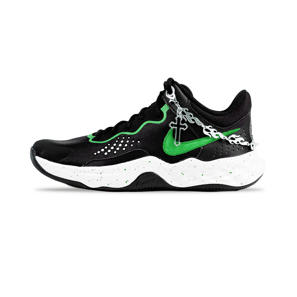 Nike Fly By Mid 3 Green Mango Love Cushioning, Breathable, Moisture Wicking Mid Top Basketball Shoes Men's Black Green