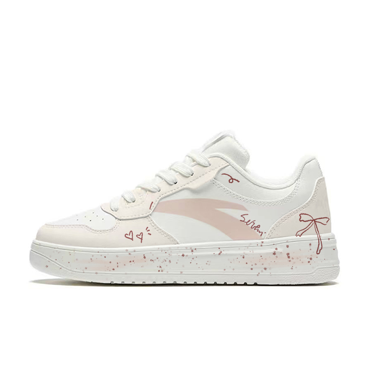 Anta Anti Slip Wear Resistant Low Top Skateboard Shoes Unisex Pink