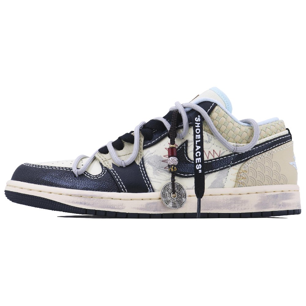 Jordan Air Jordan 1 Low Top Vintage Basketball Shoes Men's Ecru