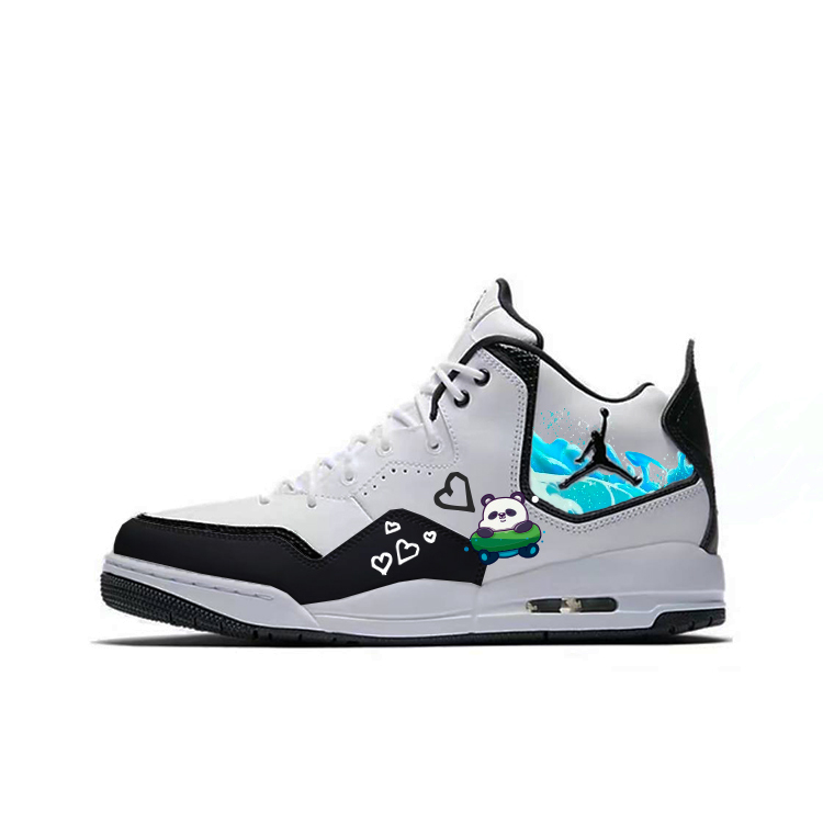 Jordan Courtside 23 Cushioning Anti-Slip And Wear-Resistant Mid-Top Vintage Basketball Shoes Men's White