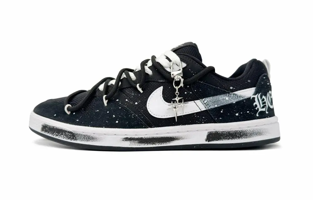 Nike SB Alleyoop Anti-Slip Wear-Resistant Low-Top Skateboard Shoes Unisex Black White