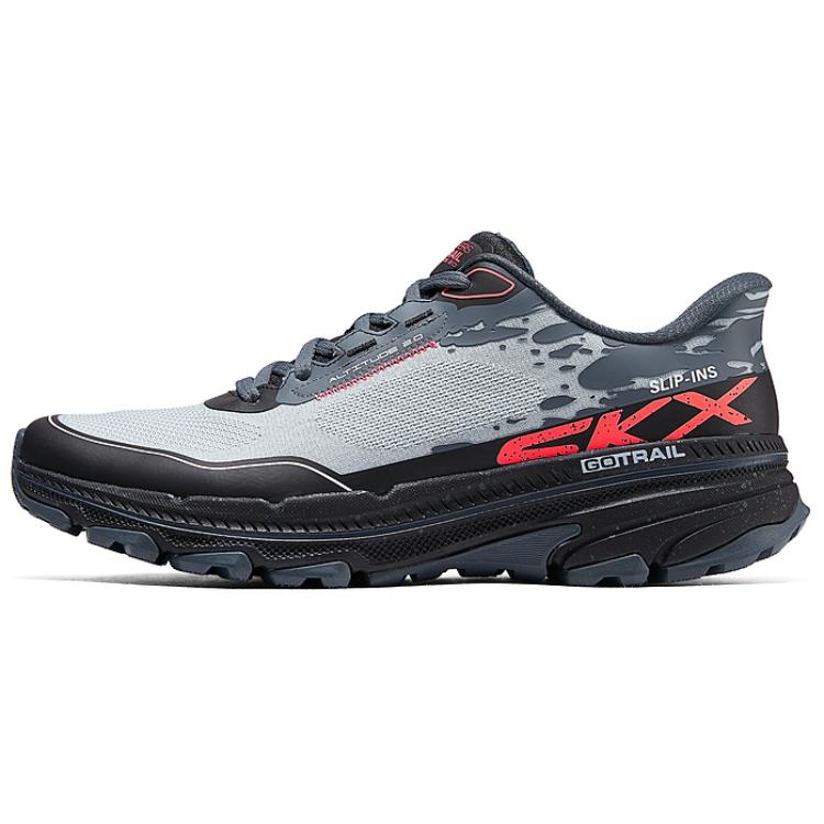 Skechers MEN'S GO Cushioning Breathable Low-Top Outdoor Shoes Men Gray Blue