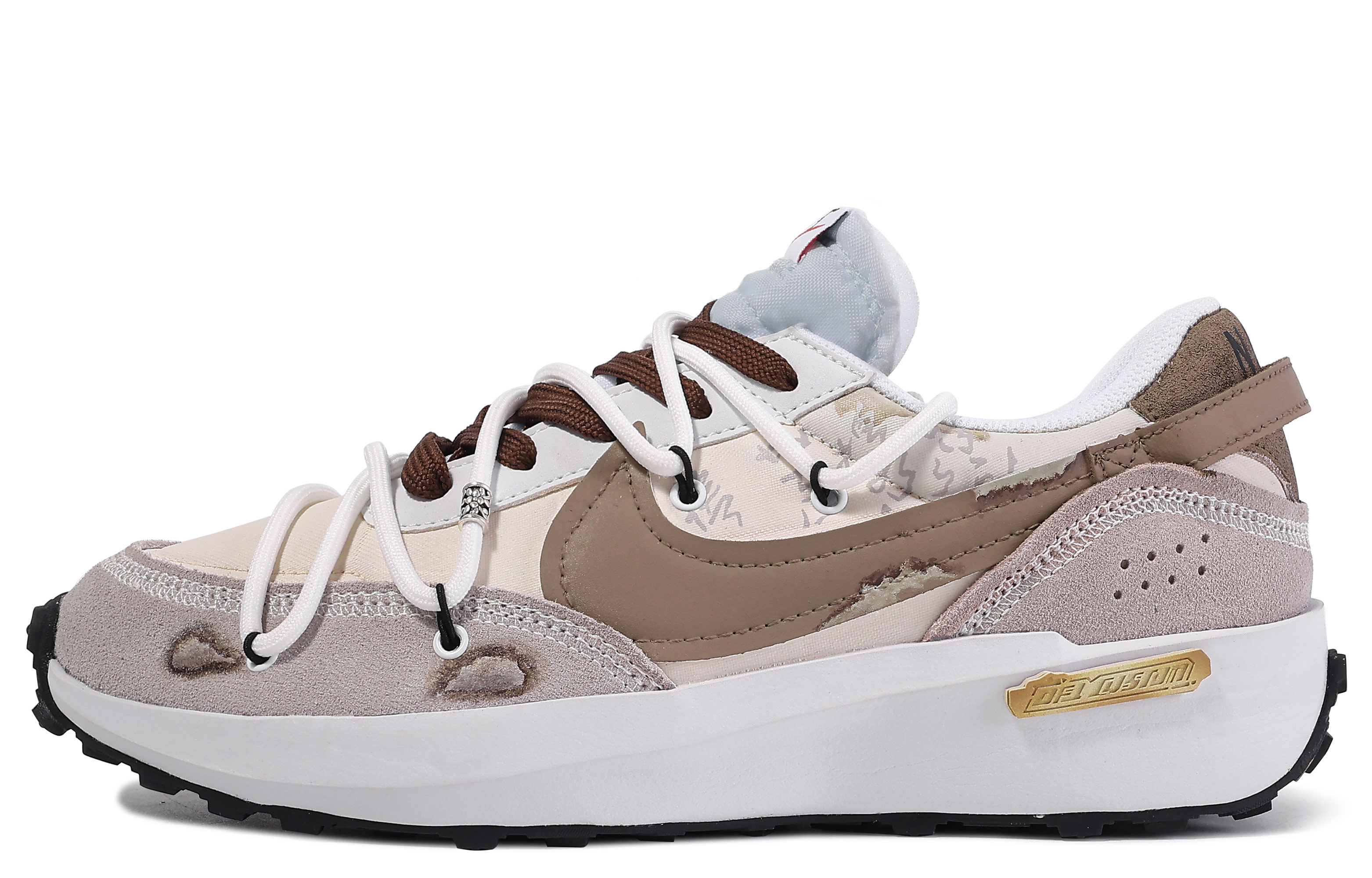 Nike Waffle Debut Abrasion Resistant Breathable Slip Resistant Low top Casual Shoes Men's Gray Brown