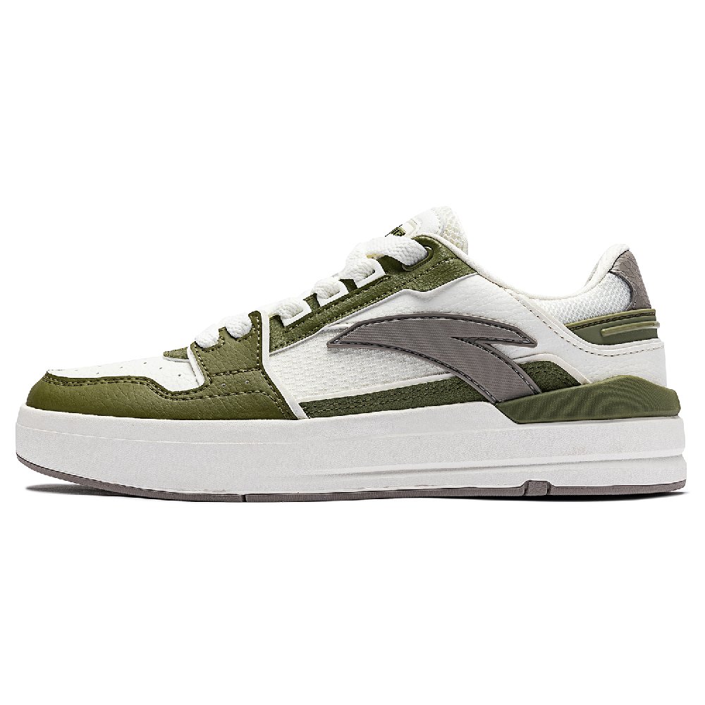 Anta Street Naughty Anti-Slip Wear-Resistant Low-Top Skateboard Shoes Women's White Green