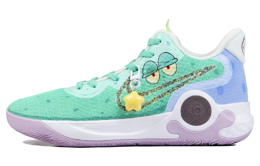 Nike KD Trey 5 IX Cushioned Slip-Resistant Mid-Top Vintage Basketball Shoes Unisex Green Blue Purple