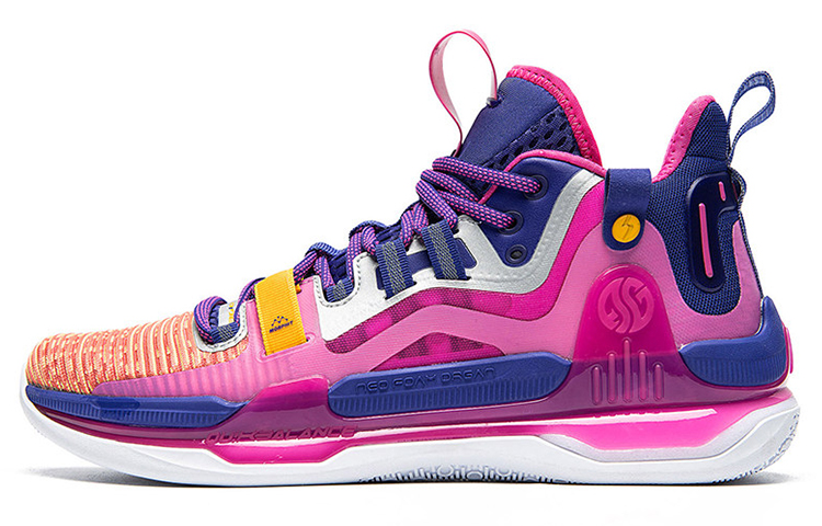 361° AG 1 California Sunset Cushioning Anti-Slip And Wear-Resistant Mid-Top Basketball Shoes Men's Blue Pink