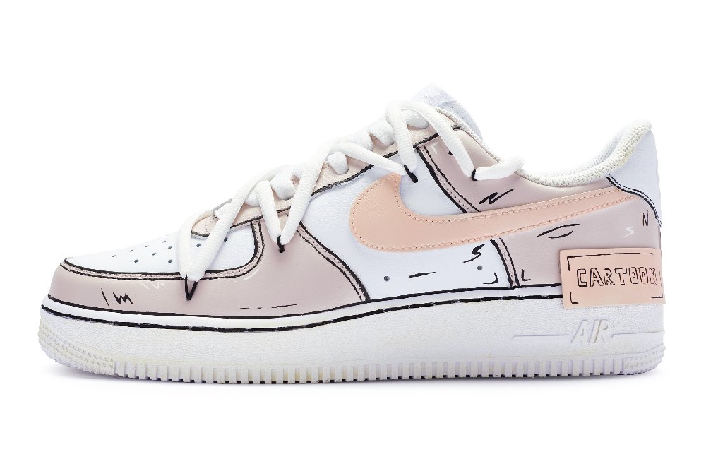Nike Air Force 1 Low Top Skateboard Shoes Women's White Pink
