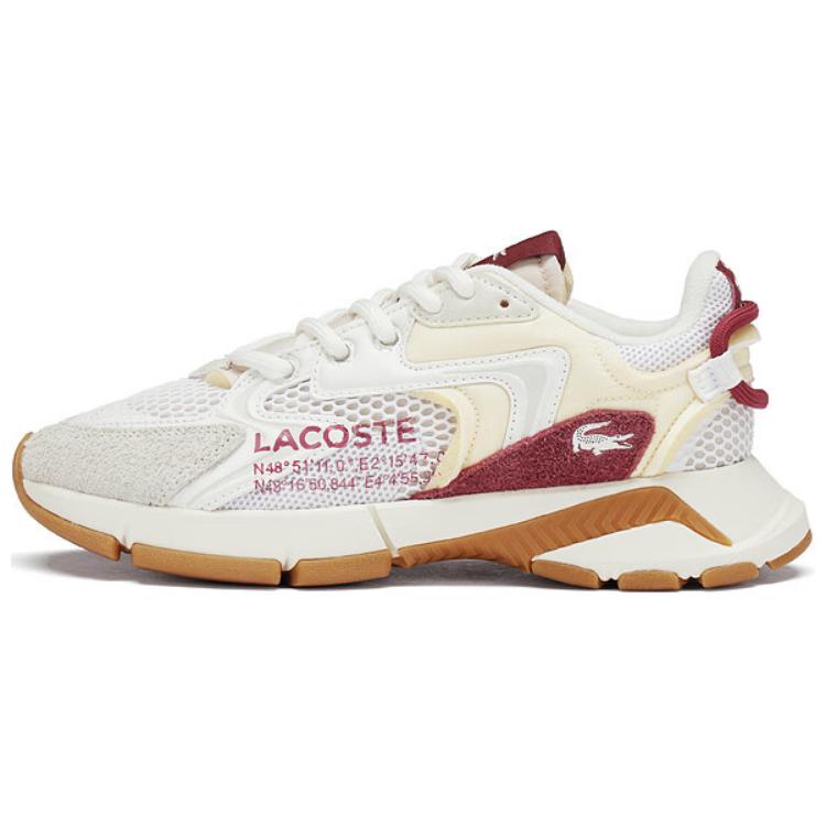 LACOSTE L003 Neo Non-slip Lightweight Low-Top Casual Shoes Women's White Red