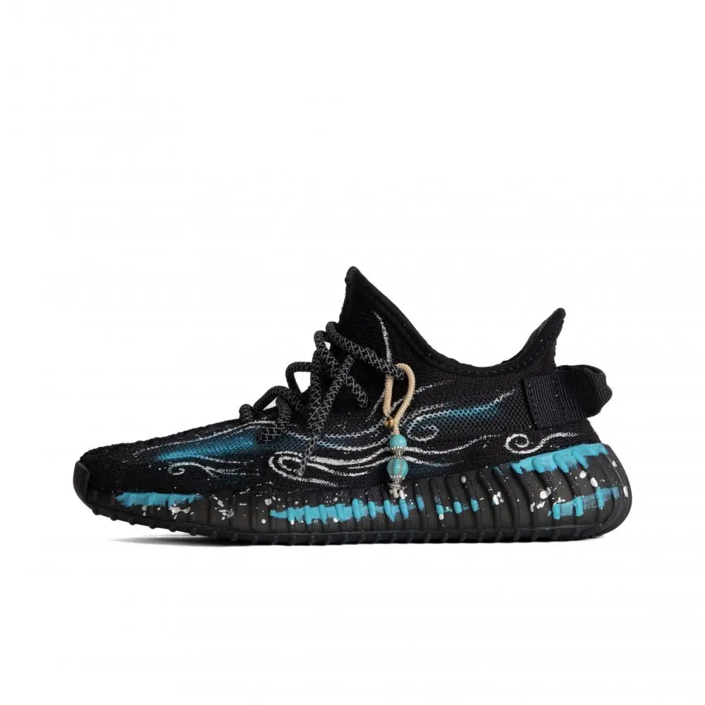 Adidas Originals Yeezy Boost 350 Cushioning Low top Casual Shoes Unisex Black Blue