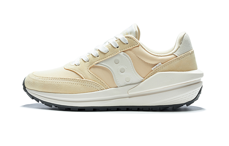 Saucony JAZZ RENEW Anti-Slip Wear-Resistant Low-Top Casual Running Shoes Unisex Yellow White