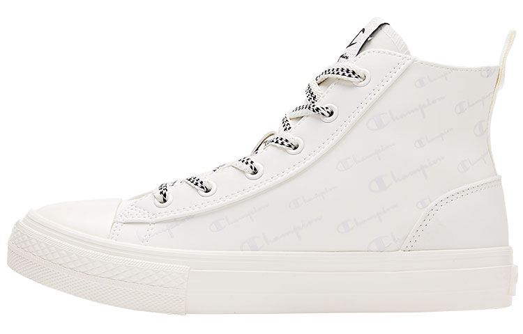 Champion Canvas Shoes Unisex High-Top Milk White/Rain Mist Gray