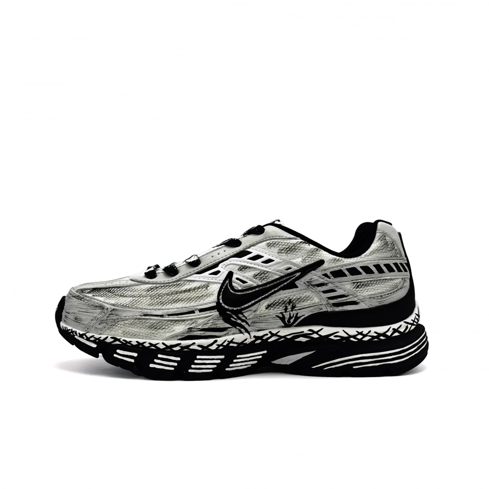 Nike Initiator Cushioning, Breathable, Supportive Low top Casual City Commute Running Shoes Unisex Black White Gray