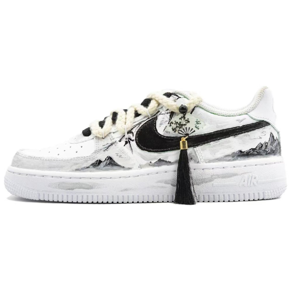 Nike Air Force 1 Anti Slip Wear Resistant Low Top Skateboard Shoes Men's Black White
