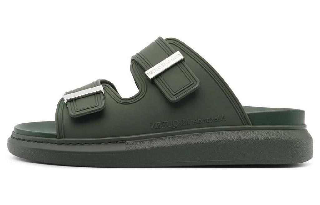 Alexander McQueen Hybrid Double Buckle Sandal Khaki