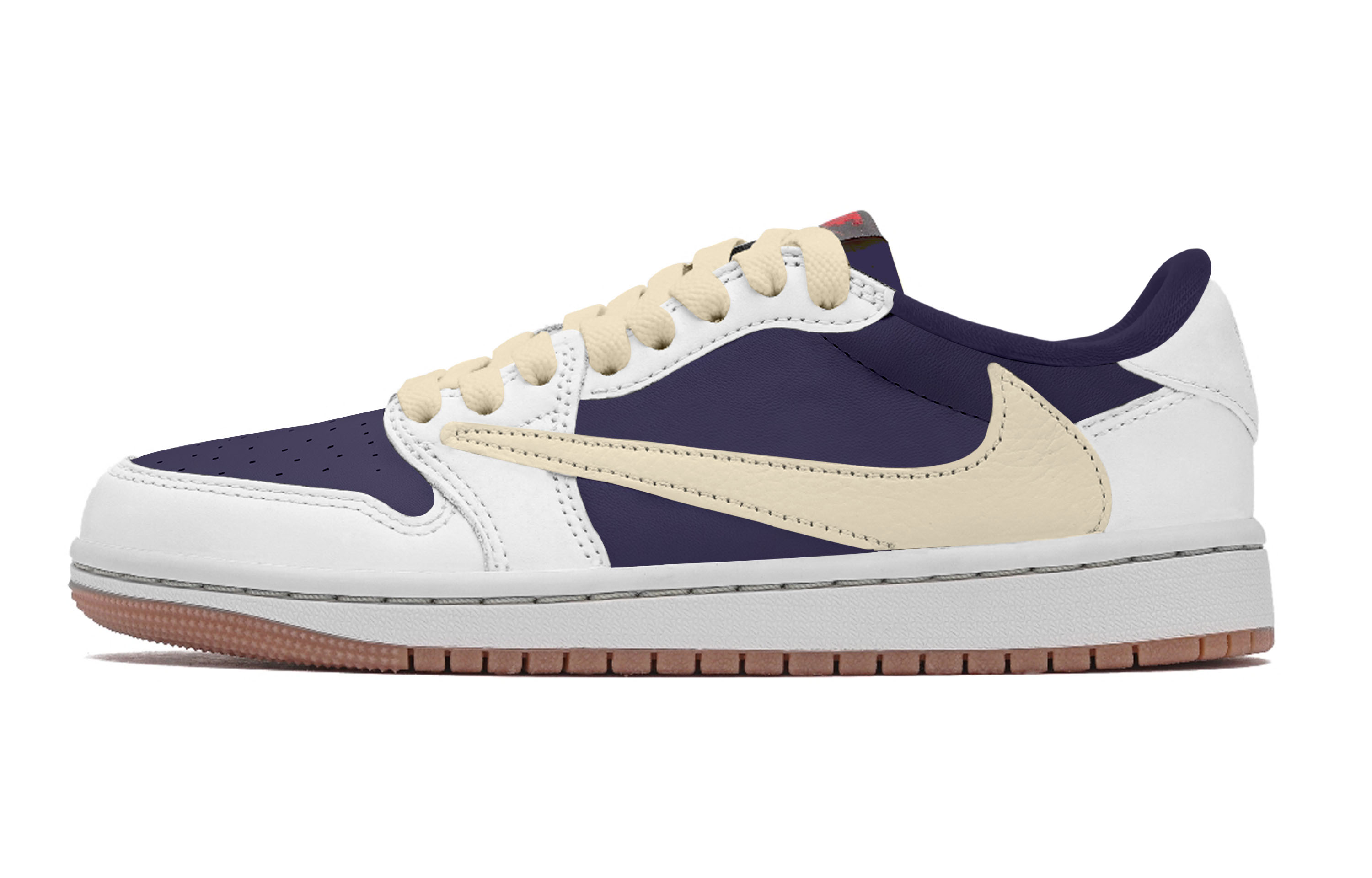 Travis Scott X Jordan Air Jordan 1 Vintage Basketball Shoes Unisex Low top Blue