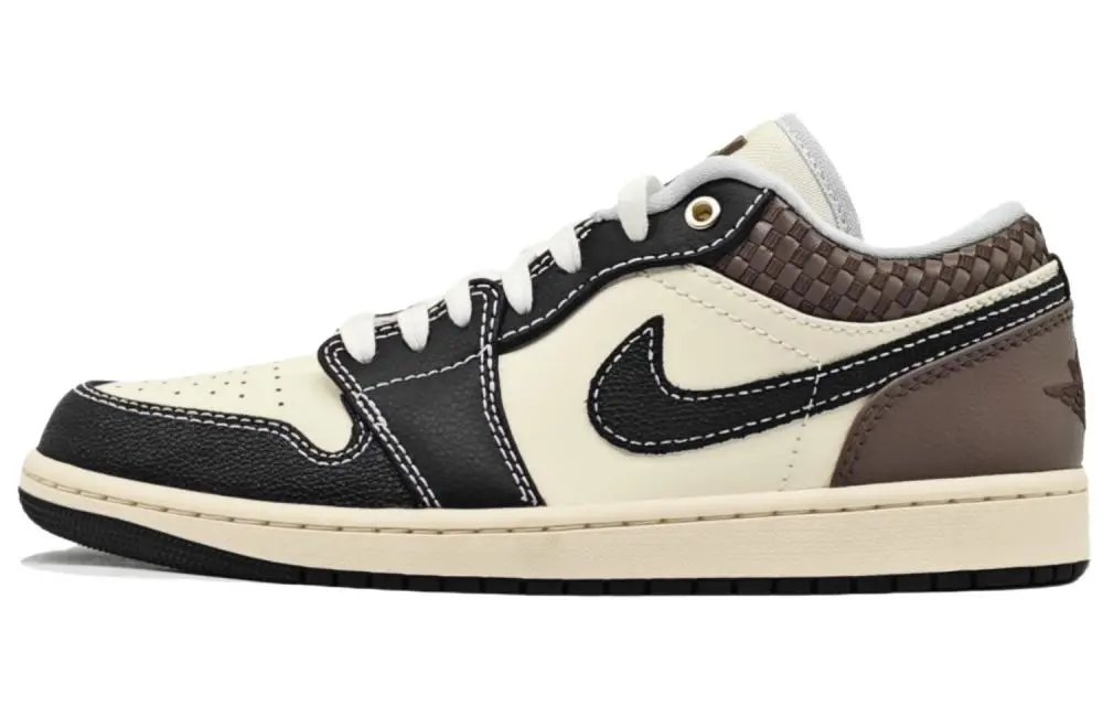 Jordan Air Jordan 1 Vintage Basketball Shoes Men's Low top Beige/Black/Brown