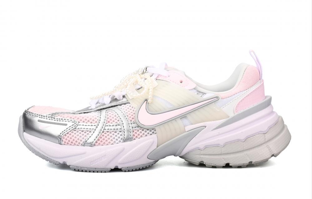 Nike V2K Run Durable Breathable Low-Top Casual Running Shoes Women's Pink Silver