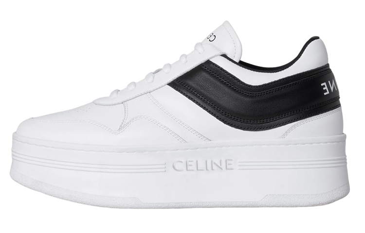 CELINE Block Low Top Stylish Skateboarding Shoes Women's White