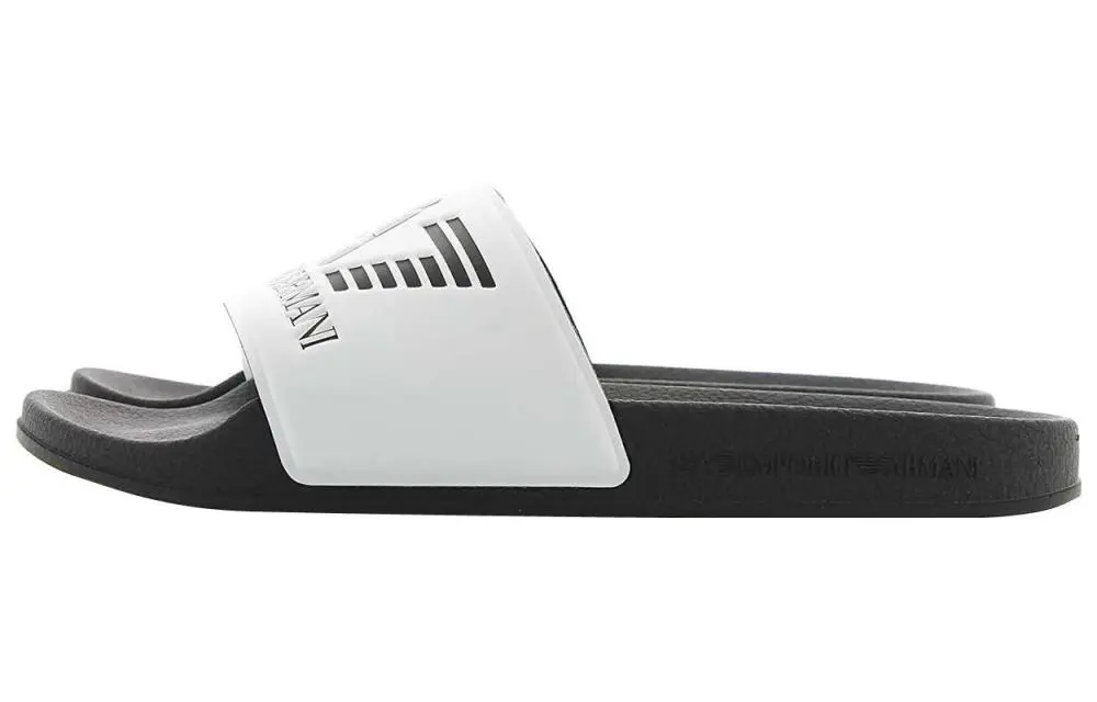 EMPORIO ARMANI Slide Slippers Men's Black White