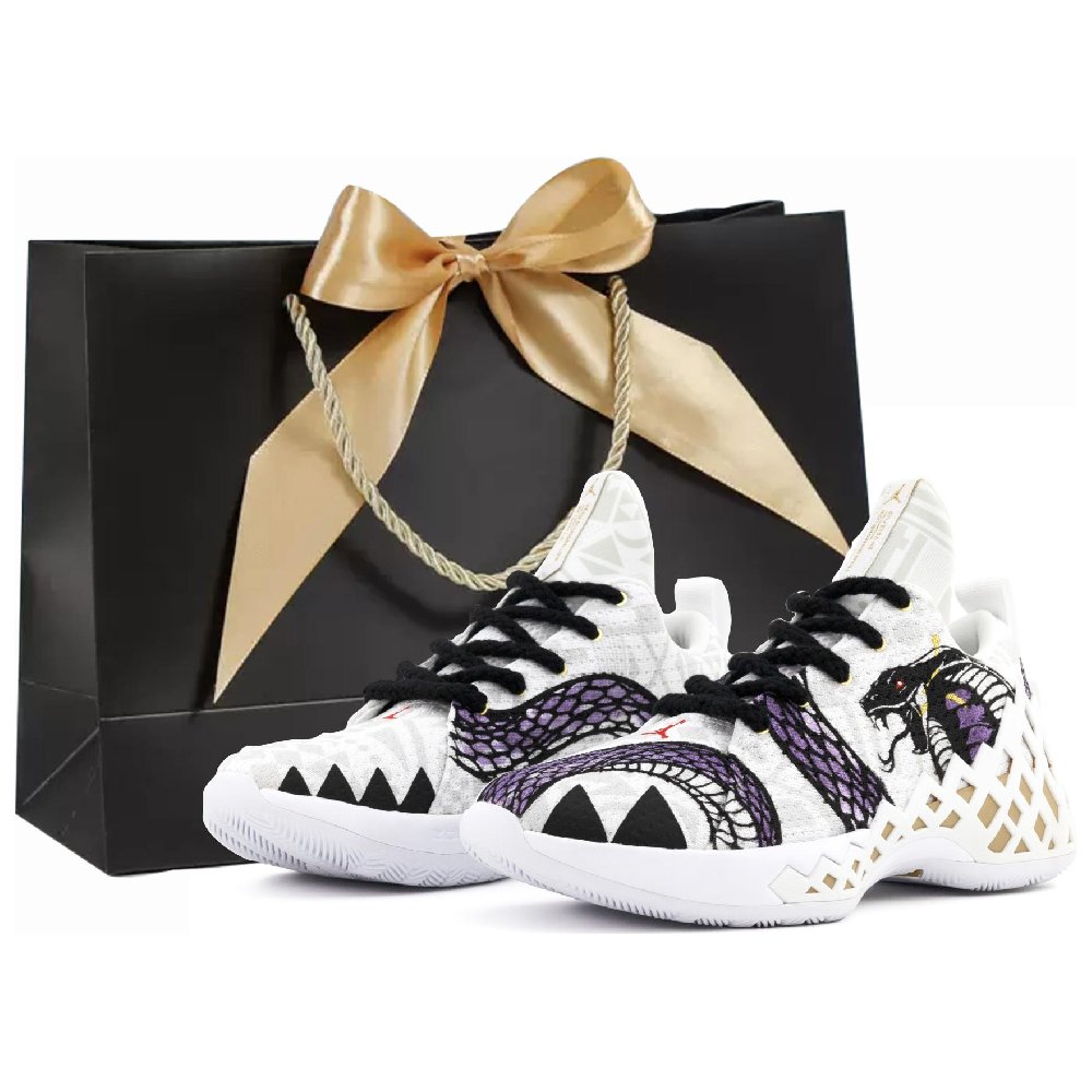 Jordan Jumpman Diamond Cushioned Slip-Resistant Low-Top Basketball Shoes Men's White Gold