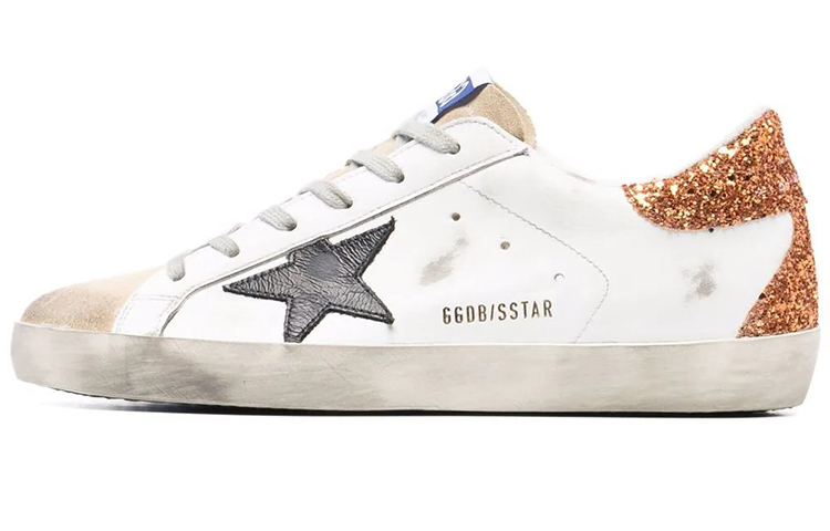 Golden Goose Super Star Little Distressed Shoes Stylish Skateboarding Shoes Women's White Orange Vintage Version