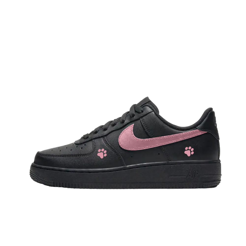 Nike Air Force 1 Low Top Skateboard Shoes Unisex Black Pink