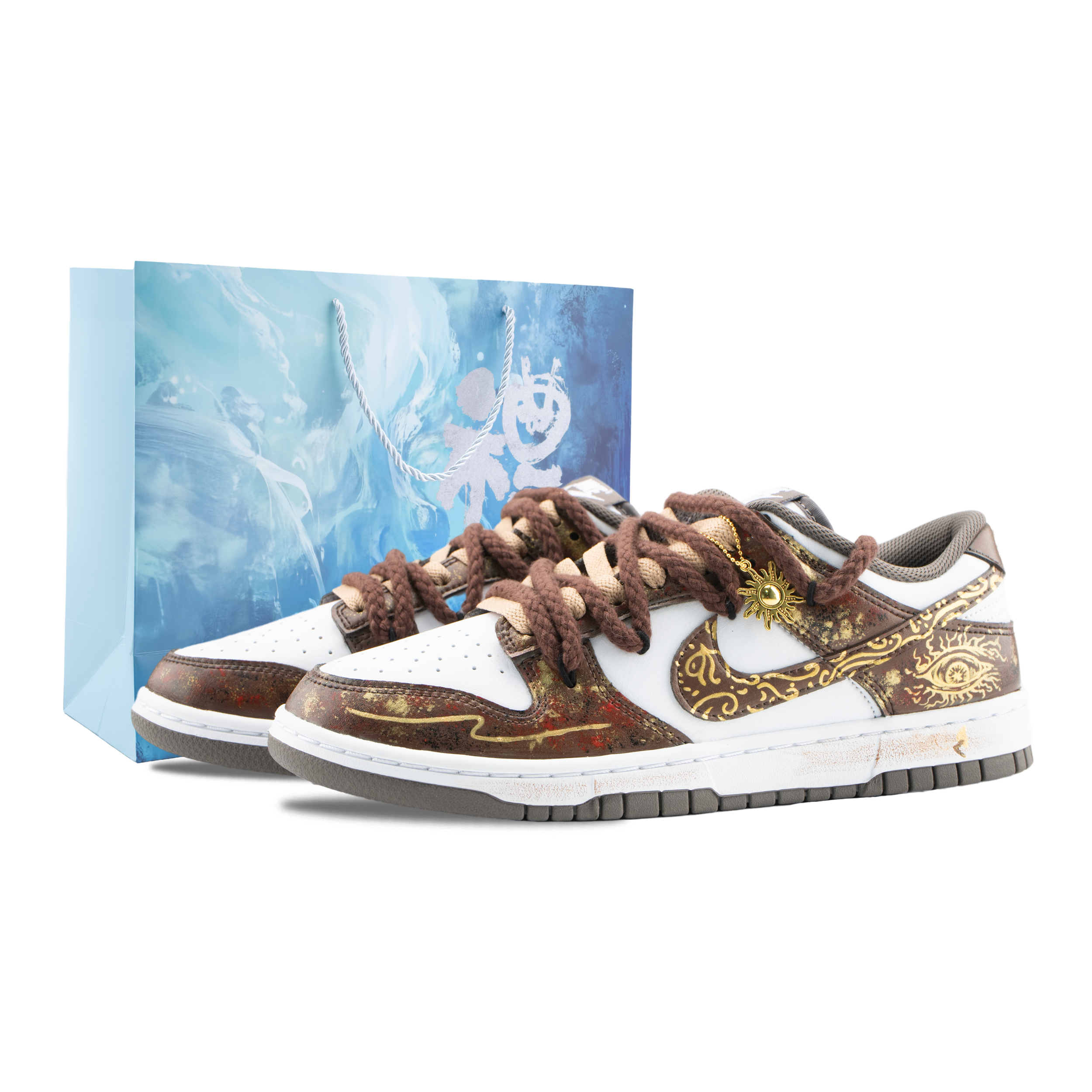 Nike Dunk Sudan Abrasion Resistant Low top Skateboard Shoes Men's Brown White