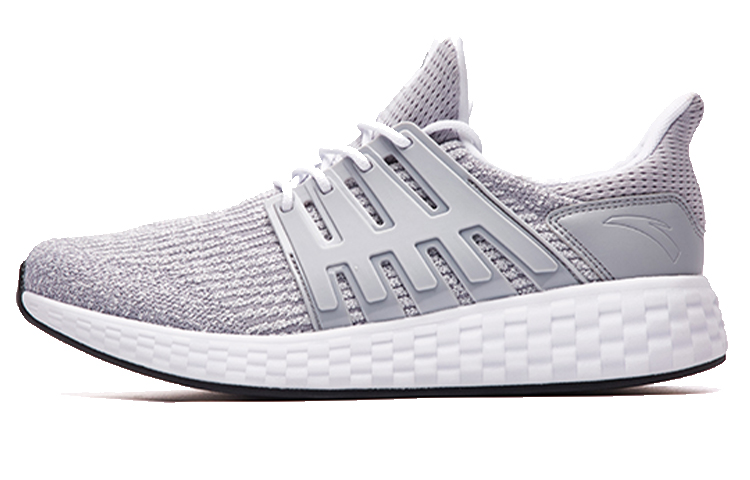 Anta Cushioning Anti-Slip And Wear-Resistant Breathable Coverage Low-Top Running Shoes Men's Gray White