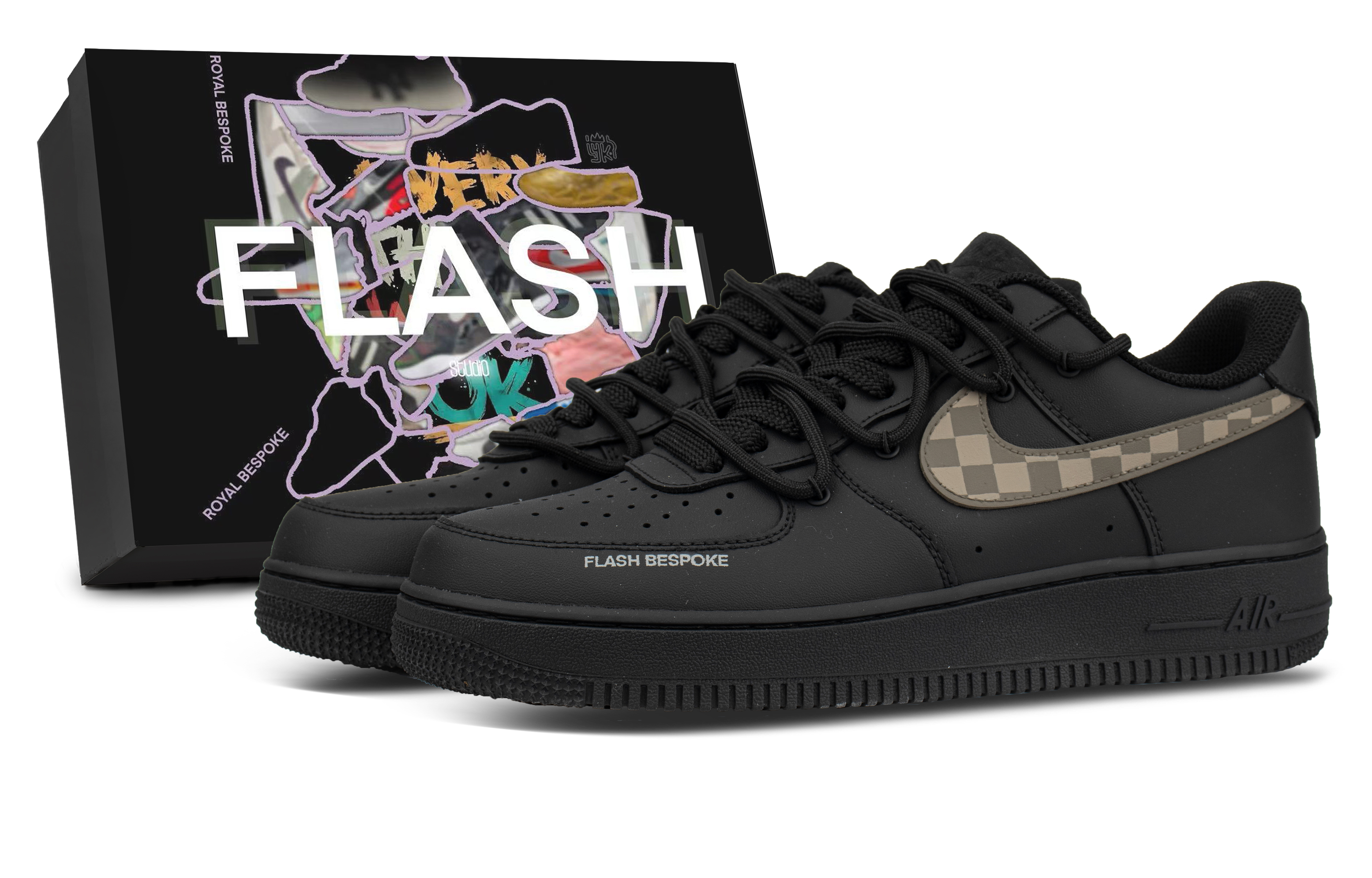 Nike Air Force 1 Miracle Merchant, Box Included Low top Skateboard Shoes Unisex Black Brown