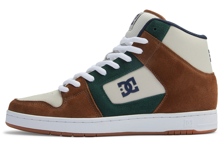 DC Shoes MANTECA 4 Anti-Slip Wear-Resistant High-Top Skateboard Shoes Unisex Brown Green