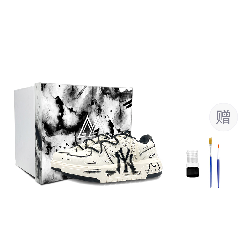 MLB Chunky Liner Low-Top Skateboard Shoes Unisex Black White