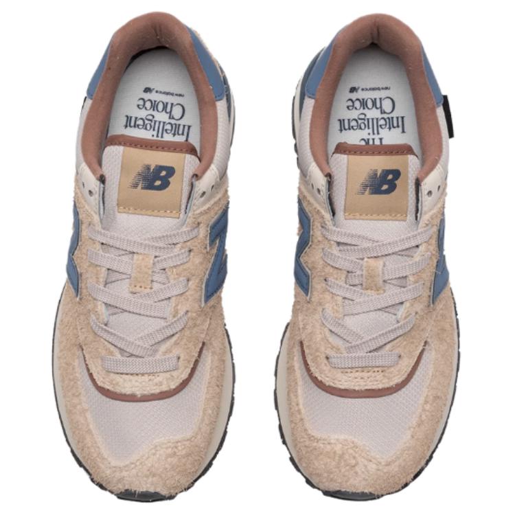 New Balance NB 574 Lightweight And Wear-resistant Low-Top Casual Running Shoes Unisex Beige Blue
